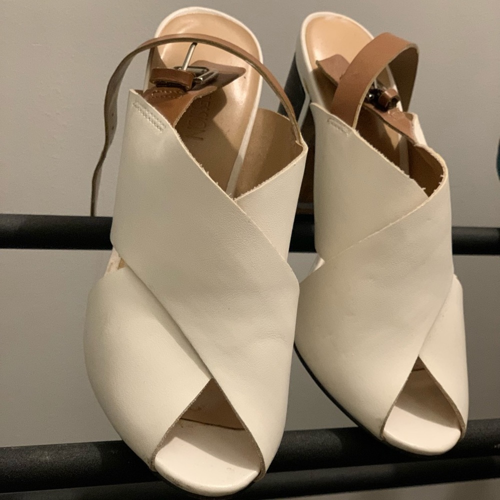 White expression heels